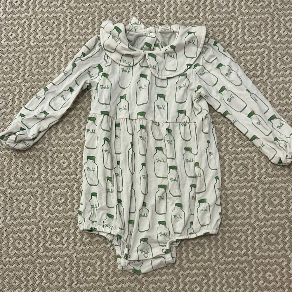 Kate Quinn Cream and Green Milk Bottle Bodysuit